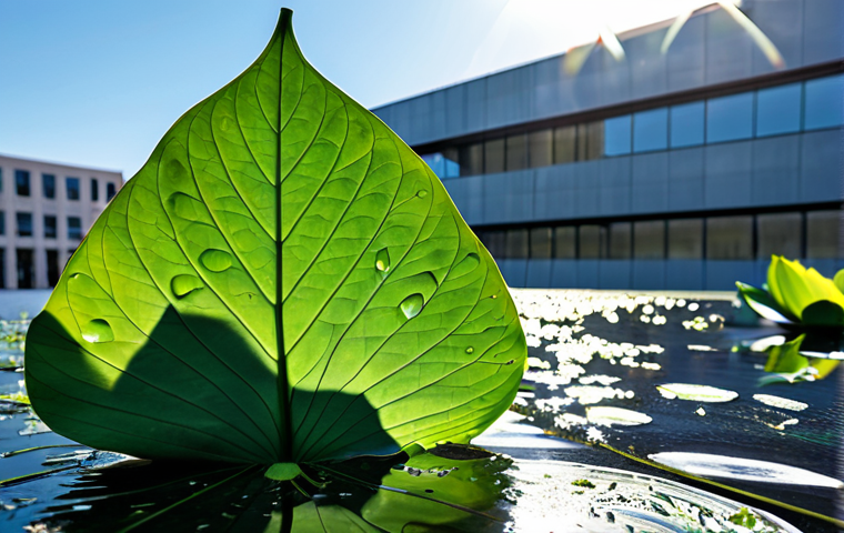 생체모방 예술에 영향을 미친 자연 현상 - **Prompt for Lotus Leaf & Self-Cleaning Facade:**
"A stunning, high-resolution image showcasing ...