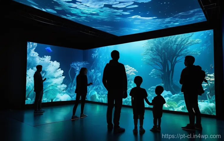 생체모방 예술의 전시 기획 전략 - **Prompt 1: "Biomimetic Gallery of Organic Forms"**
    "A grand, modern art gallery interior, bathe...