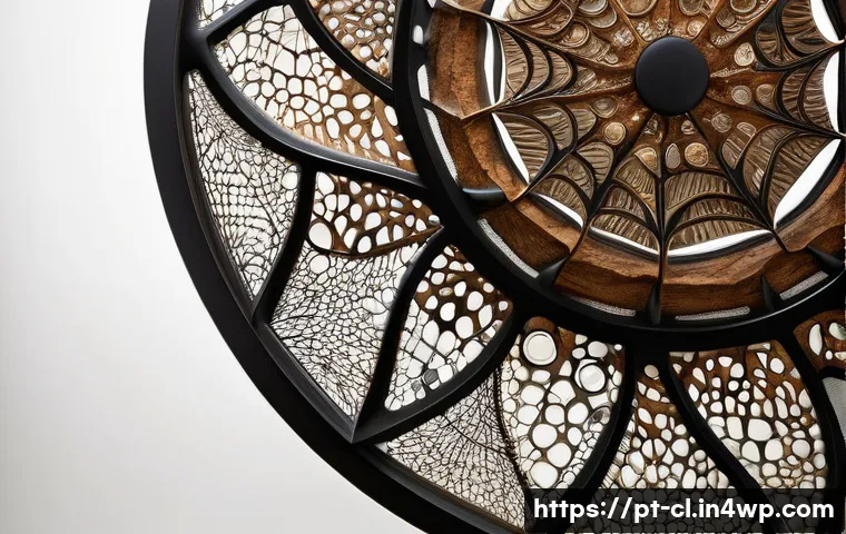 생체모방 예술의 연구 개발 현황 - A highly detailed sculpture inspired by organic natural forms, featuring intricate patterns resembli...