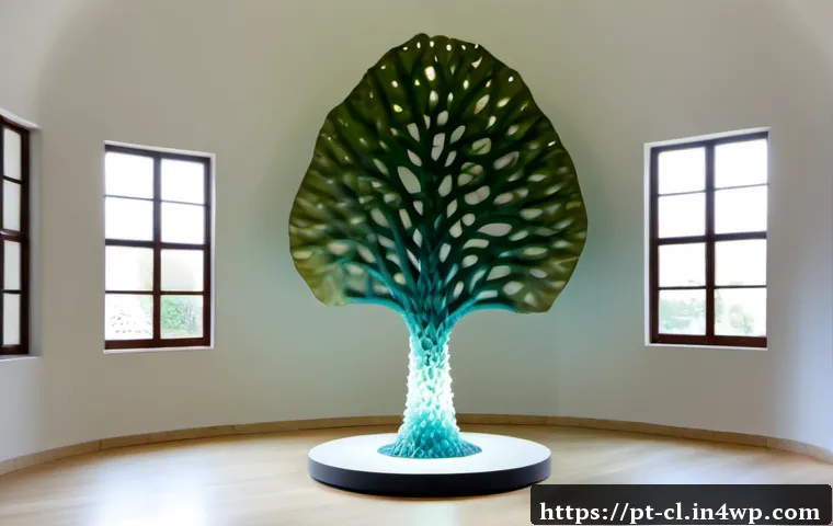 생체모방 예술의 실험적 접근 - Photorealistic experimental biomimicry art installation in a bright contemporary Lisbon gallery, a l...